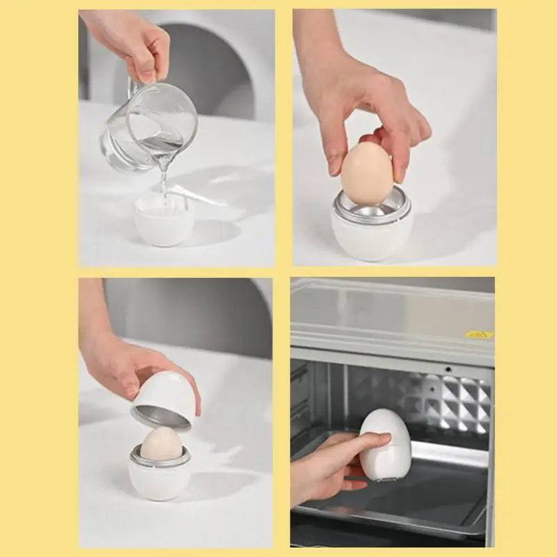 Egg Shaped Egg Boiler Steamer 4 Eggs 1Egg Microwave Eggs Cooker Cooking Tool Kitchen Accessories Gadgets - Image 4
