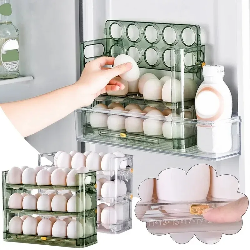 Egg Storage Box Side Door of Refrigerator Storage Organizer Kitchen Reversible Special Egg Storage Tray Kitchen Accessories - Image 6