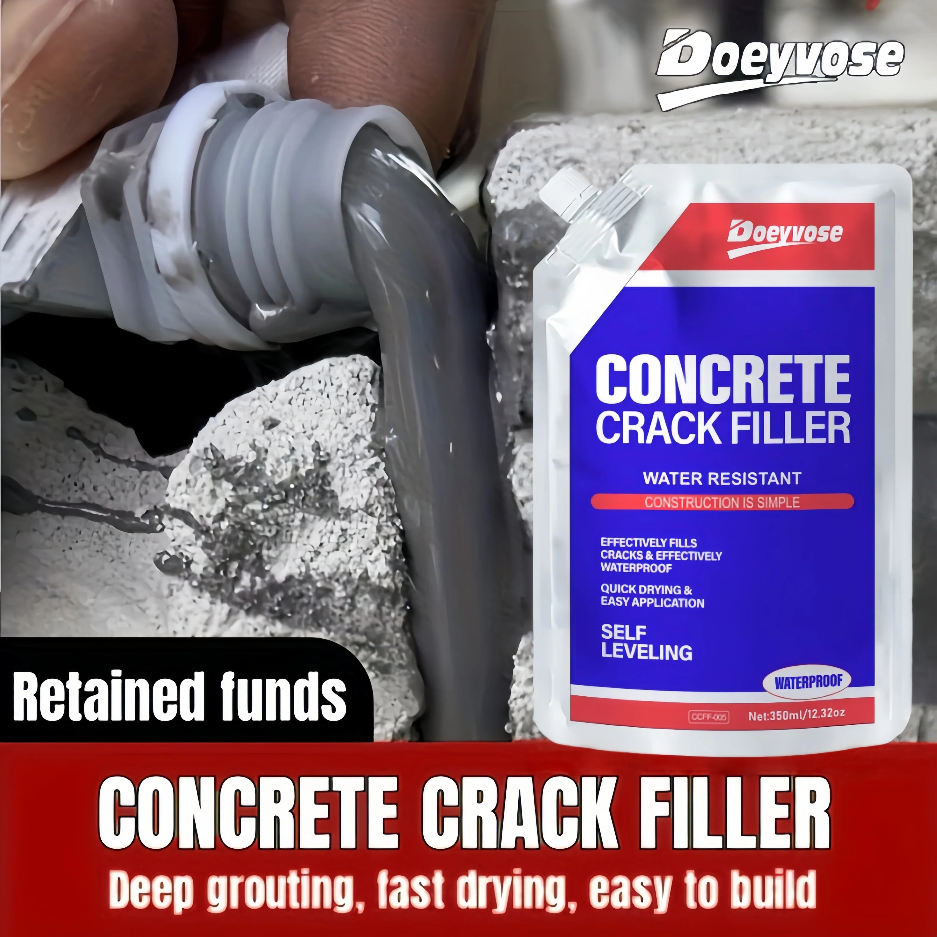 Elastic Gray Concrete Gap Sealant 350/500ML Anti-Aging Weatherproof Cement Floor Joint Repair Glue - Image 3