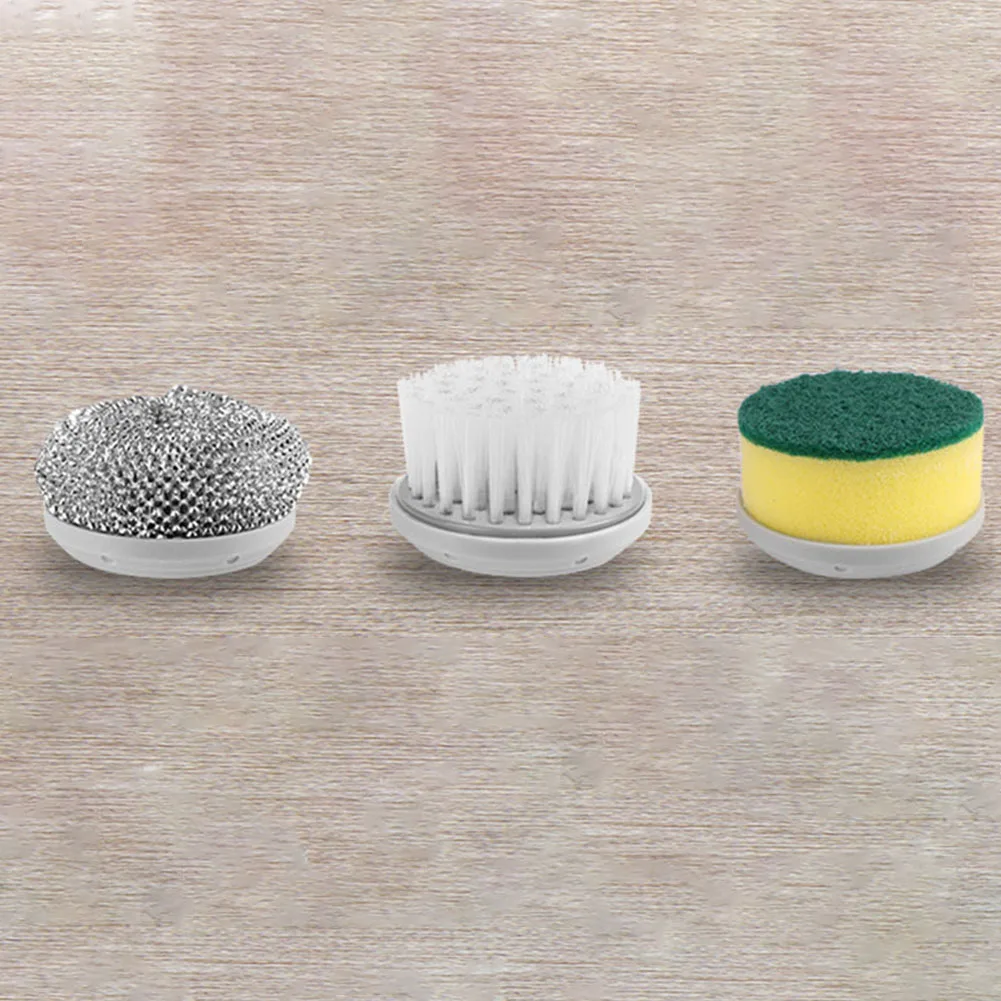 Electric Clean Brush Multifunctional Kitchen Home Cleaning Brush 3 Replaceable Brush Heads Bathroom Kitchen Cleaner - Image 3
