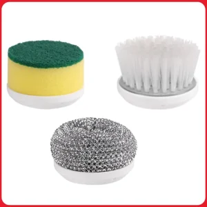 Electric Clean Brush Multifunctional Kitchen Home Cleaning Brush 3 Replaceable Brush Heads Bathroom Kitchen Cleaner