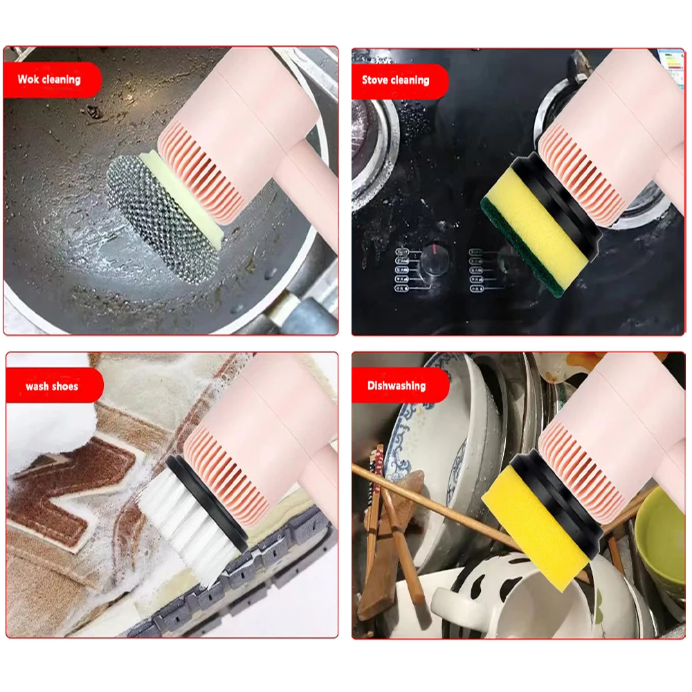 Electric Cleaning Brush Dishwashing Brush Automatic Wireless USB Rechargeable Professional Kitchen Bathtub Tile Cleaning Brushes - Image 5