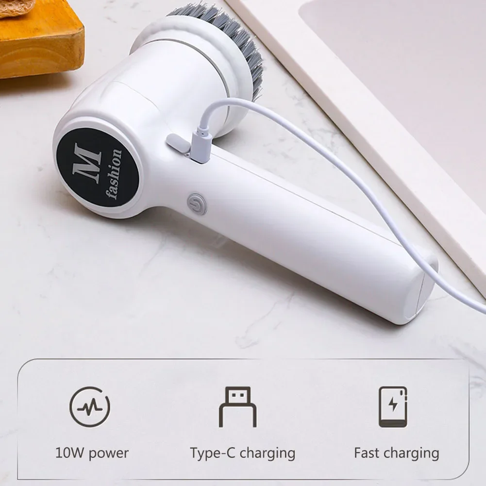 Electric Cleaning Brush USB Rechargeable Cleaner Brush Dishwashing Rotary Scrubber for Home Kitchen Cleaning Products - Image 3