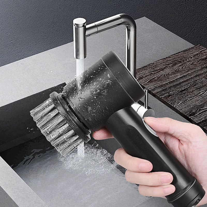 Electric Cleaning Brush Wireless Black High-power Multifunctional Bathroom Waterproof Portable Cleaning Brush Household - Image 4