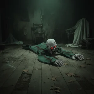 Electric Halloween Crawling Ghost Bald Head Glowing Eye Climbing Zombie Figure Realistic Folding Yard Bloody Zombie Outdoor