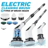 Electric Spin Scrubber With 8 Replaceable Brush Head Power Electric Cleaning Brush Handheld Rechargeable Shower Scrubber