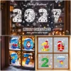 Electrostatic Merry Christmas Window Stickers Snowflake Snowman Santa Mutlicolor Window Static Clings Photo Props DIY