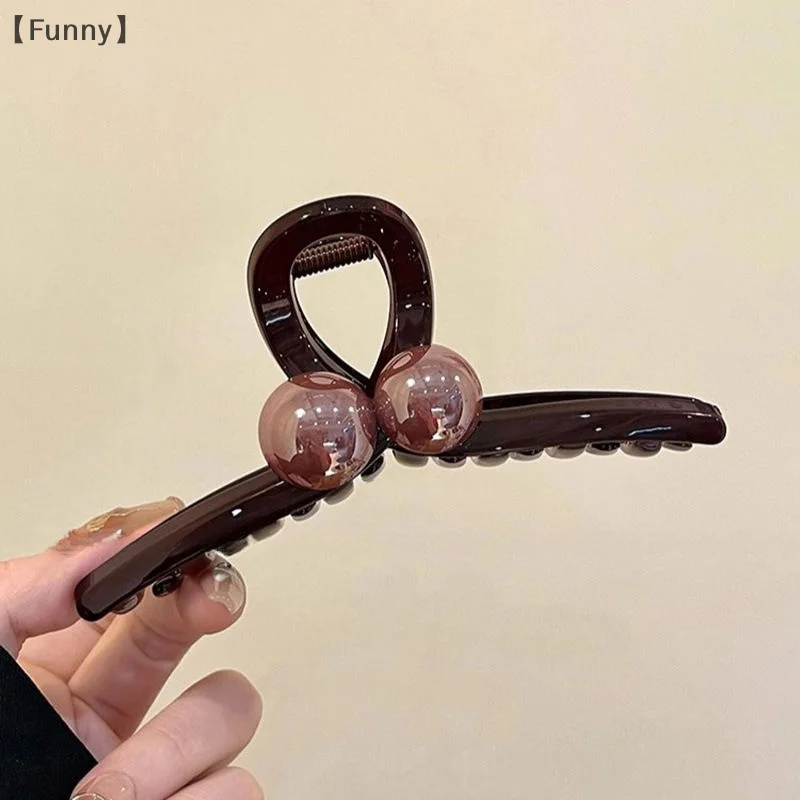 Elegant Pearl Hair Claw For Women Girls Simple Large Shark Clip Trendy Plastic Hairpin Fashion Versatile Hair Accessories Gifts - Image 5