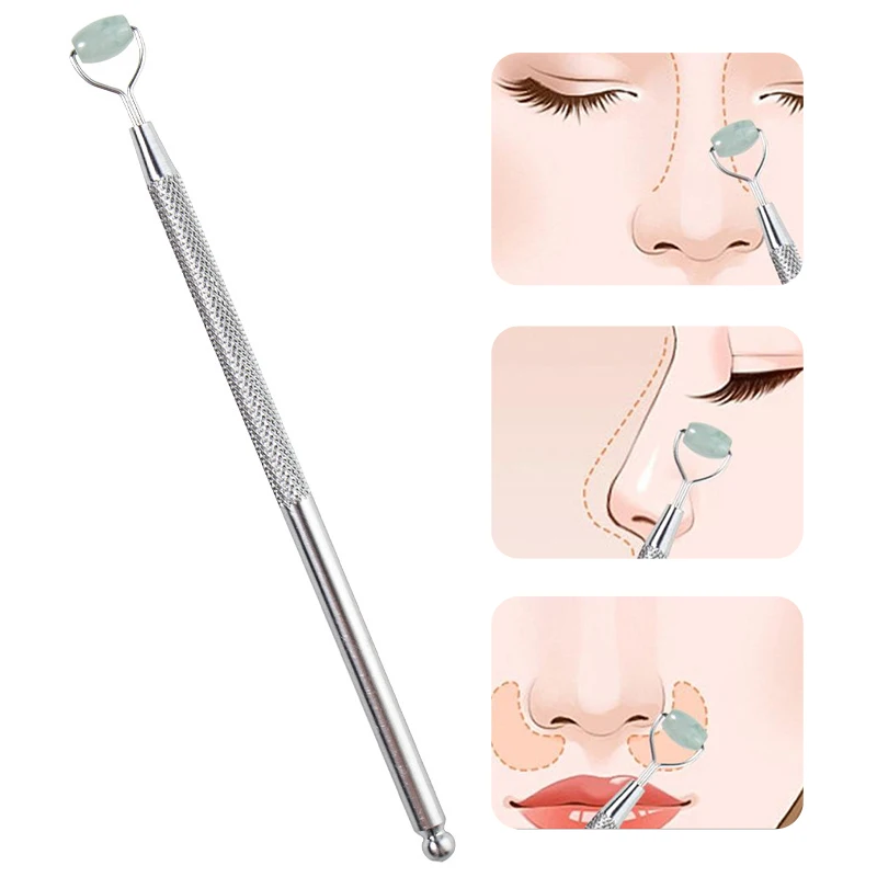 Eye Anti Wrinkle Natural Jade Roller Guasha Skin Scraper Facial Set Facial Stone Firming Face Anti-Aging Puffy Eyes Massager - Image 2