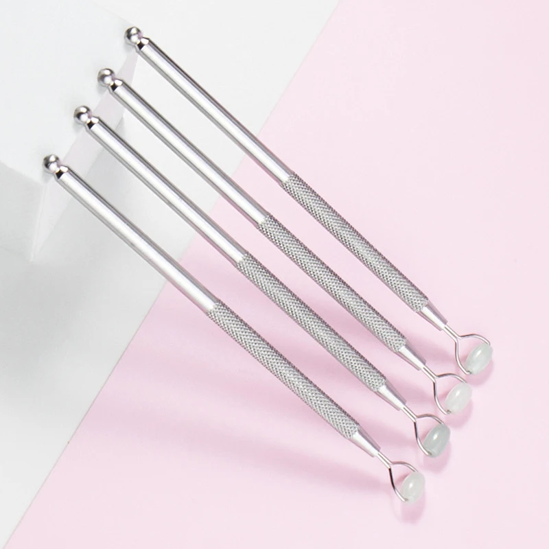 Eye Anti Wrinkle Natural Jade Roller Guasha Skin Scraper Facial Set Facial Stone Firming Face Anti-Aging Puffy Eyes Massager - Image 3