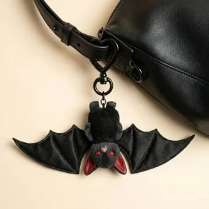 FTCY Plush Black Bat Keychain Gothic Transformable Bat Key Ring Cute Vampire Bag Decor Charm For Backpack Bag Decoration Gifts