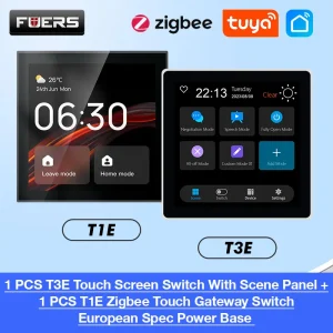 FUERS Tuya Smart Control Panel Switch Smart Home Automation System 3CH Switch Scene Panel Intelligent Home Touch Screen Zigbee
