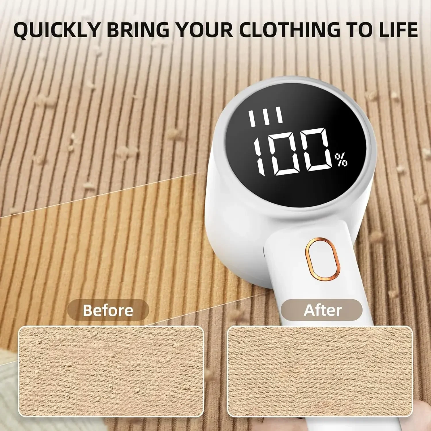 Fabric Shaver Rechargeable Lint Remover Electric Portable Jumper Remover LED Display Removes Pilling for Clothes Furniture Sofas - Image 3