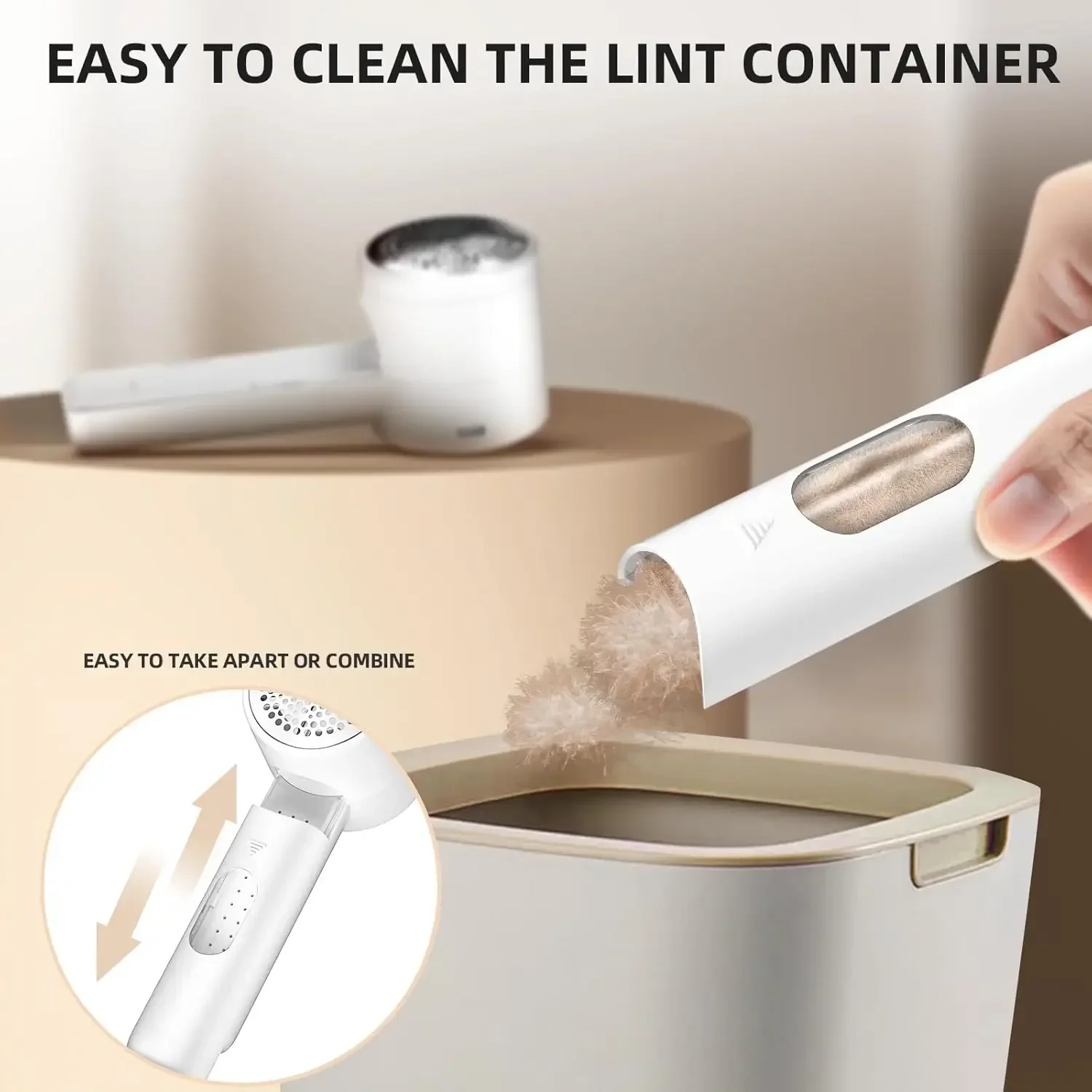 Fabric Shaver Rechargeable Lint Remover Electric Portable Jumper Remover LED Display Removes Pilling for Clothes Furniture Sofas - Image 4