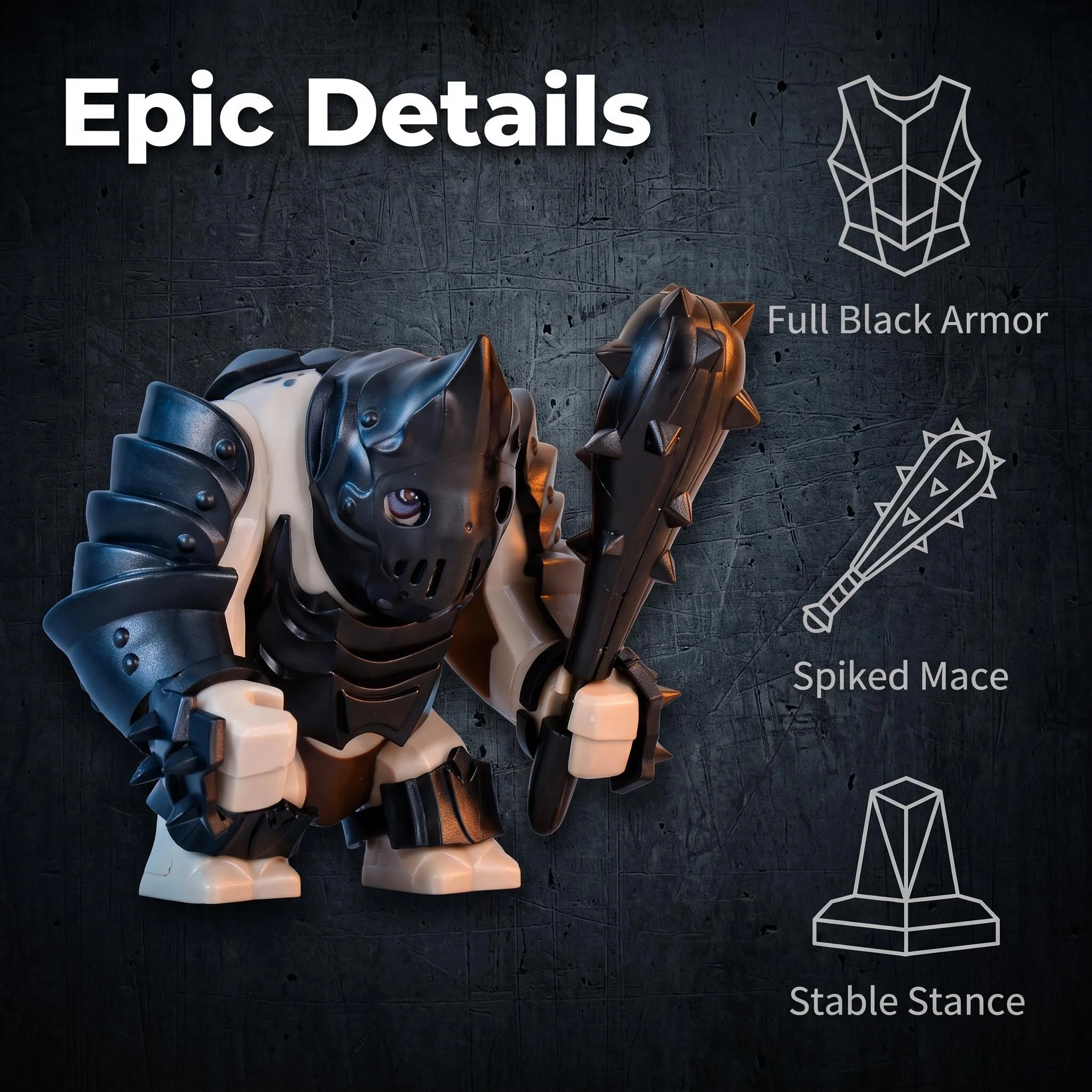 Fantasy Medieval Troll Warrior Brick Set Distressed Rusty Armour Multiple Gear Parts Big Articulated Figure Assembly Gift - Image 2