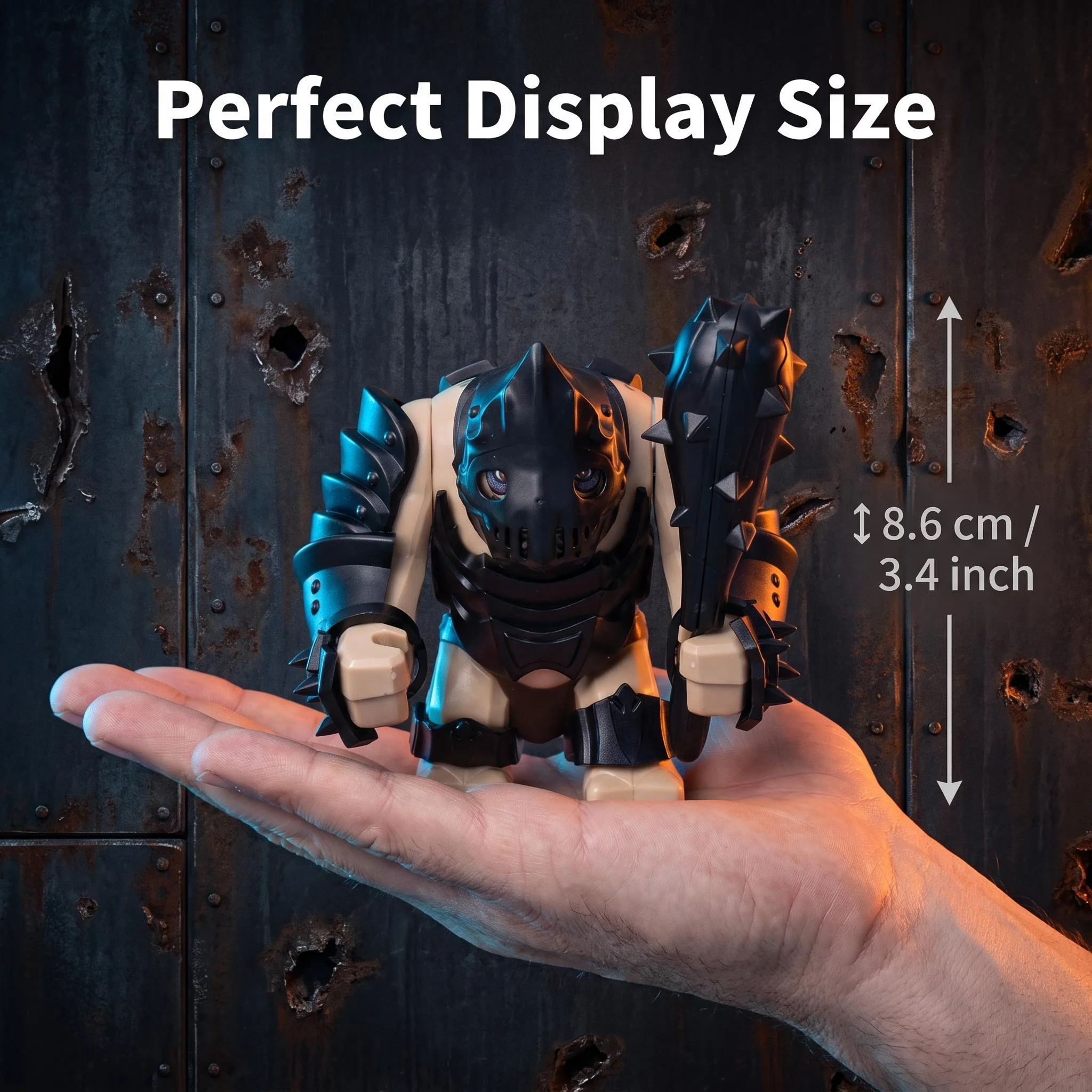 Fantasy Medieval Troll Warrior Brick Set Distressed Rusty Armour Multiple Gear Parts Big Articulated Figure Assembly Gift - Image 3