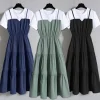 Fashion 10 12 14 16 Years Teenage Girls Dress Back To School Casual Style Large Sizes Suspenders One-piece Girl's Summer Dresses