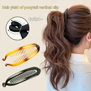 Fashion Fish Shape Hair Claw Solid Color Simple Banana Hair Clips For Women Girls Wave Combs Hairpin Braide Clamp Clips
