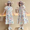 Fashion Summer Girls Dress 2026 Dot Beach Long Dress For Girl Bohemia Children Princess Loose Dresses Costume Teen 8 10 12 14 Y