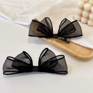 Fashion Sweet Bowknot Hair Clips Hair Accessories Cute Mesh Bow Hairpin Headwear Headdress Bang Clip Girls