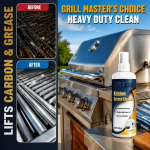 Fast Acting Kitchen Degreaser Spray, Heavy Duty Oil Stain Remover, Effortlessly Cleans Stove, Walls, Pots, Pans, Dishes, High Ef