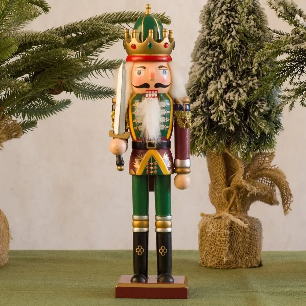 Festival Gift Vintage Christmas Nutcracker Painted King Soldier Doll Drummer Creative Handcraft Figurine Ornament Home - Image 3