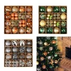 Festive Set of 36 Christmas Ball Ornaments for Tree Decoration