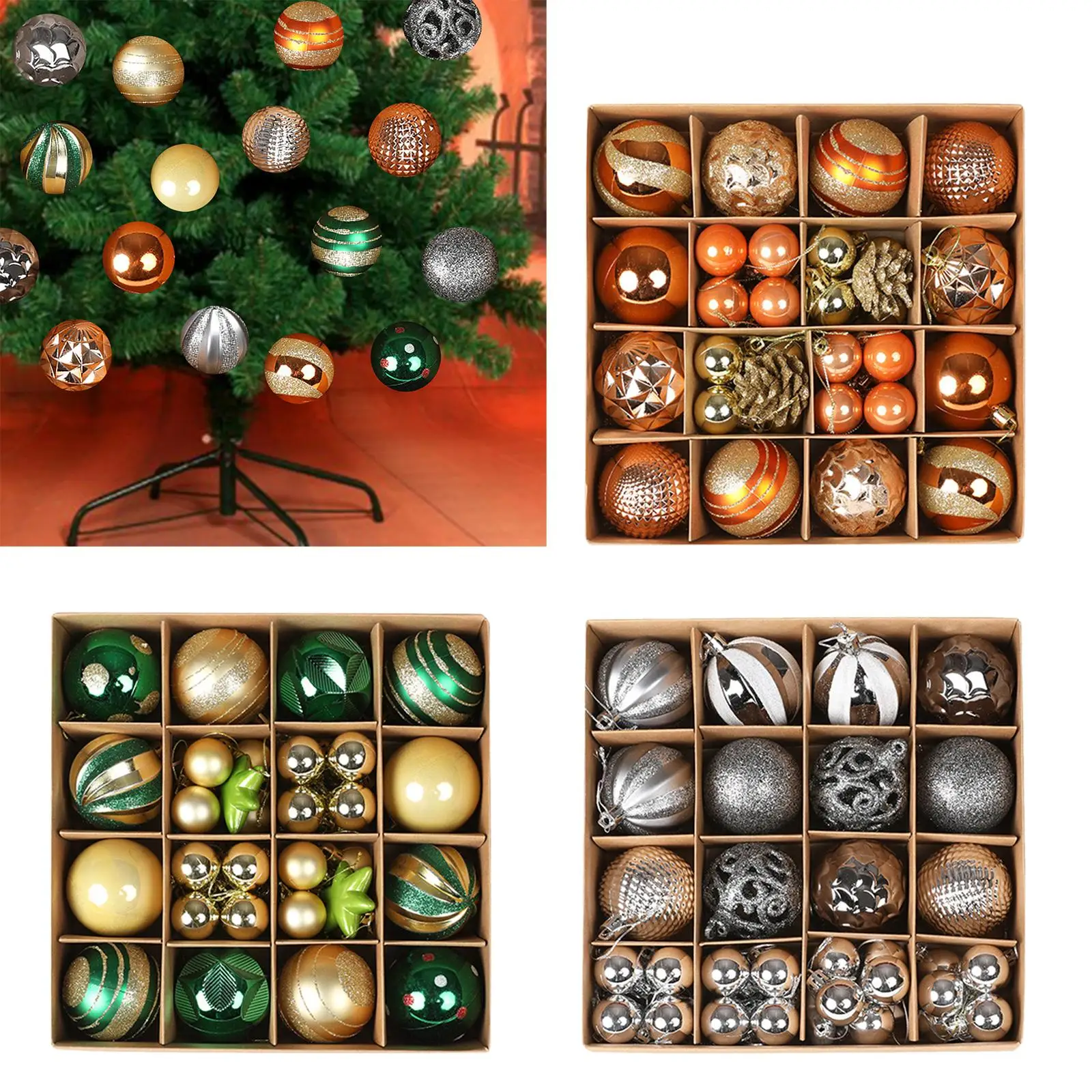 Festive Set of 36 Christmas Ball Ornaments for Tree Decoration Festive Set of 36 Christmas Ball Ornaments for Tree Decoration