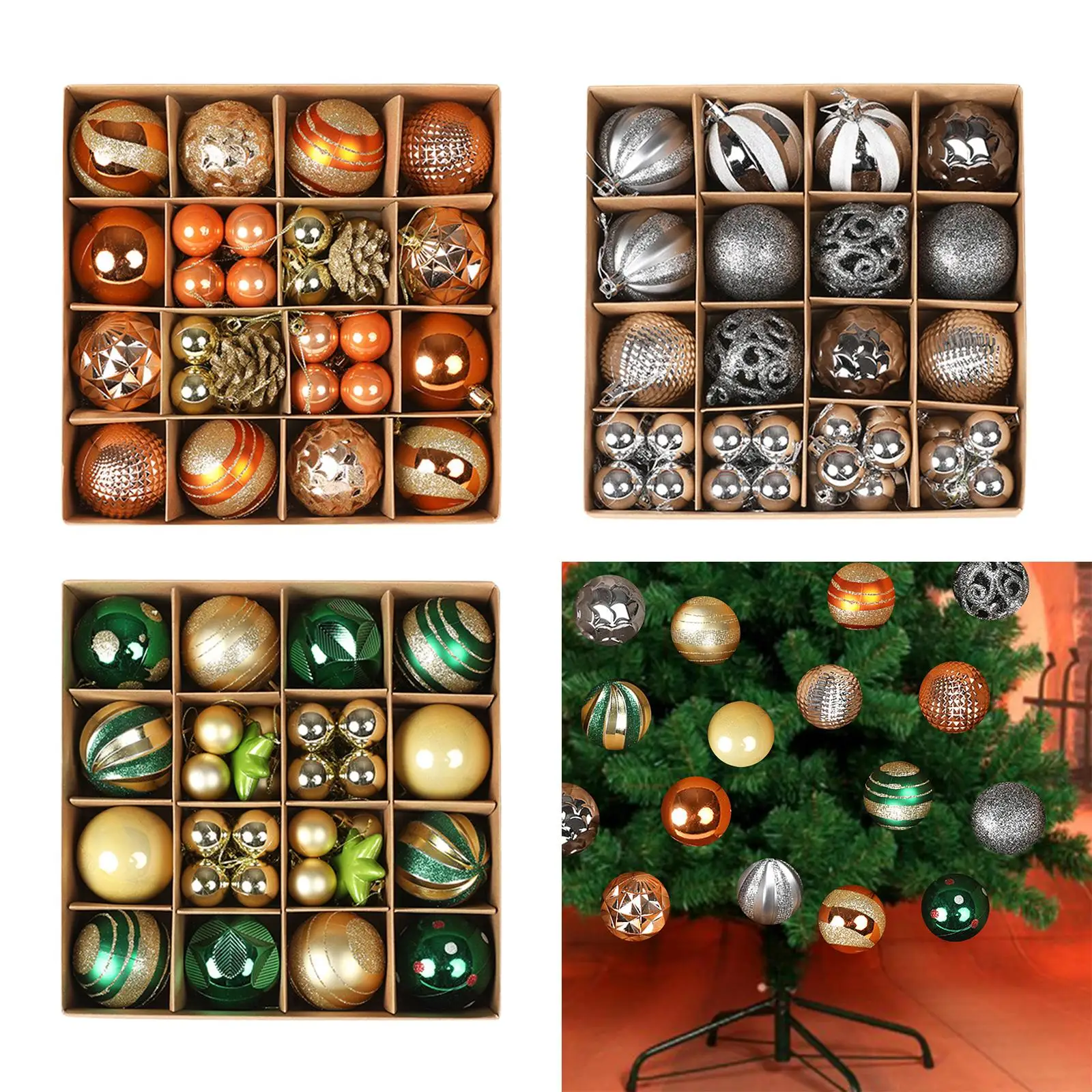 Festive Set of 36 Christmas Ball Ornaments for Tree Decoration Festive Set of 36 Christmas Ball Ornaments for Tree Decoration