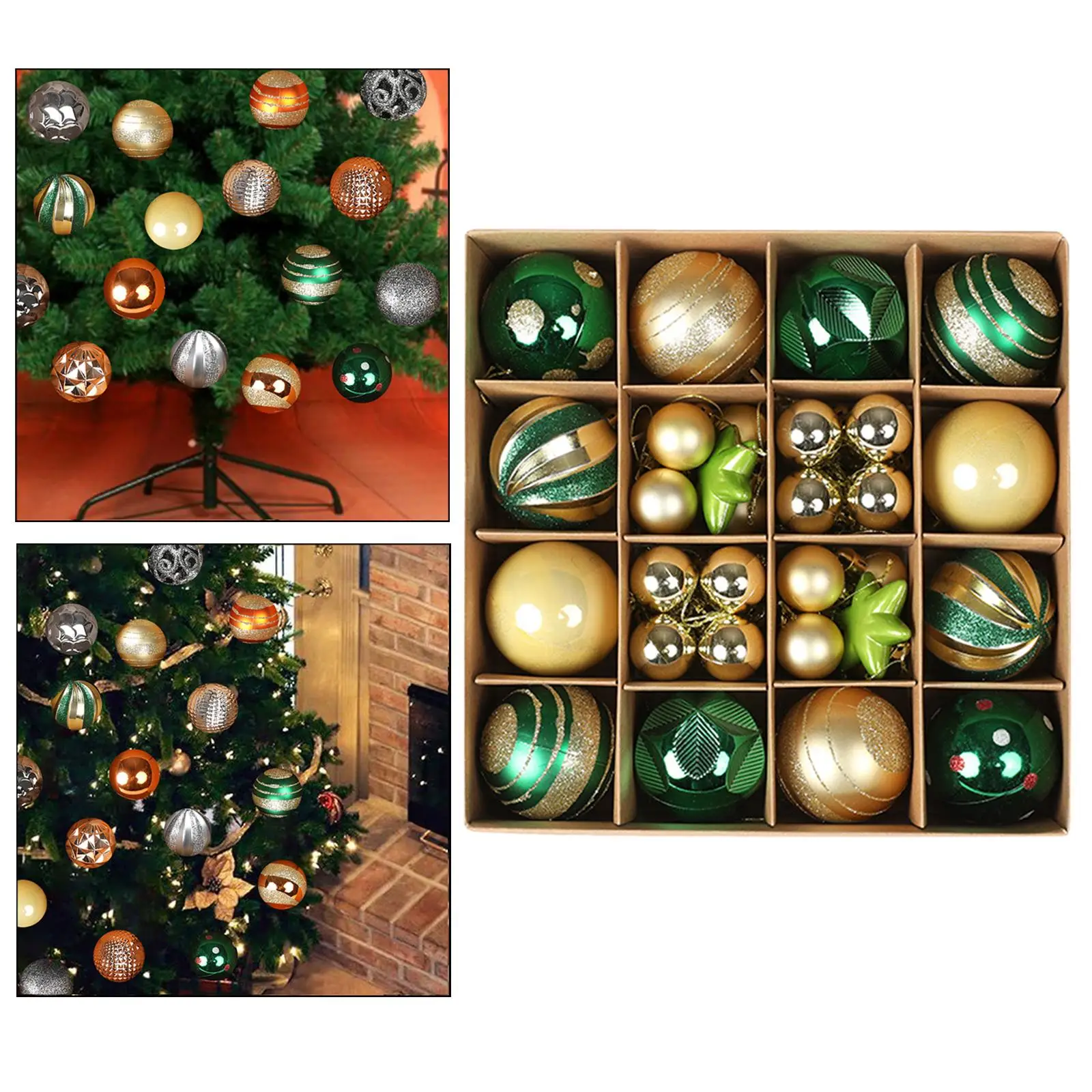 Festive Set of 36 Christmas Ball Ornaments for Tree Decoration Festive Set of 36 Christmas Ball Ornaments for Tree Decoration