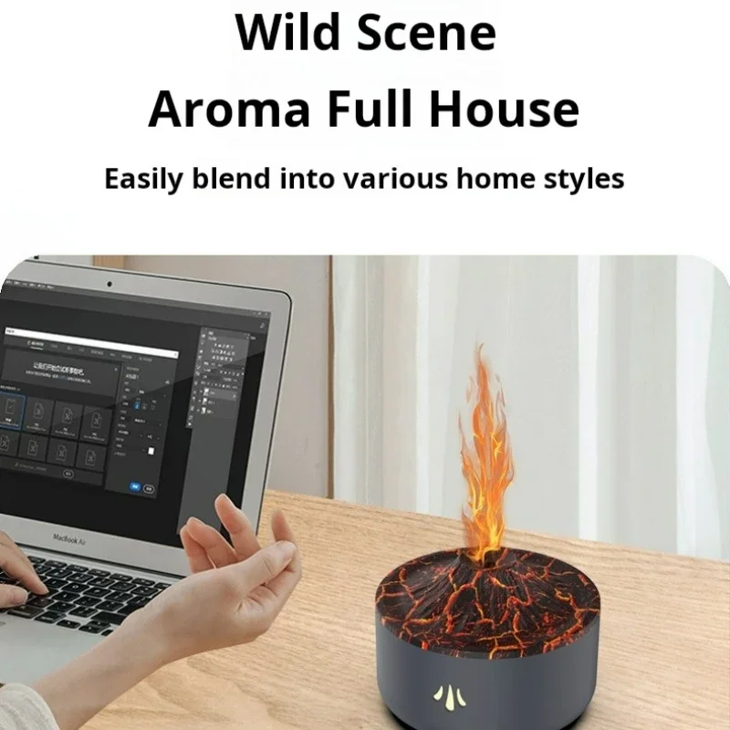 Flame Humidifier Mini Night Light Large Capacity USB Aromatherapy Machine for Home Use - Image 2