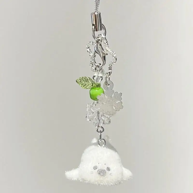 Flocking Animal Pendant Keychain For Women Girls Cute Bag Pendant Mobile Phone Chain Gifts - Image 5