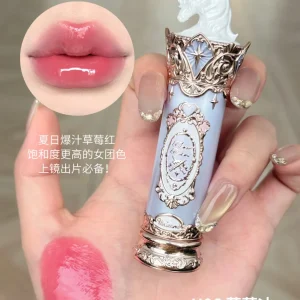 Flower Knows Knight Unicorn Glazed Lipstick: High Pigment Long-Lasting Non-Stick Lip Gloss for Makeup Enthusiasts