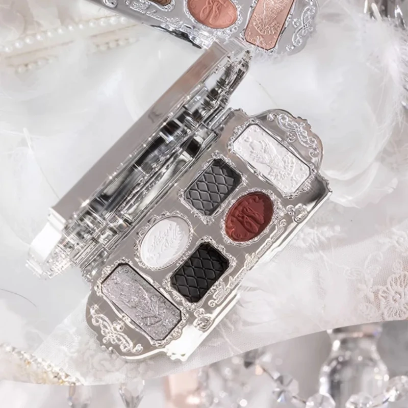 Flower Knows black Swan Ballet Eyeshadow Palette Matte Fine Shimmer Pearl Face Palette 6 Colour Glitter Eye Shadow - Image 2