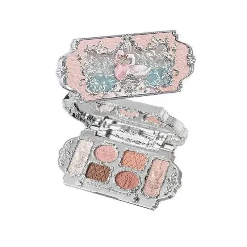 Flower Knows black Swan Ballet Eyeshadow Palette Matte Fine Shimmer Pearl Face Palette 6 Colour Glitter Eye Shadow - Image 6