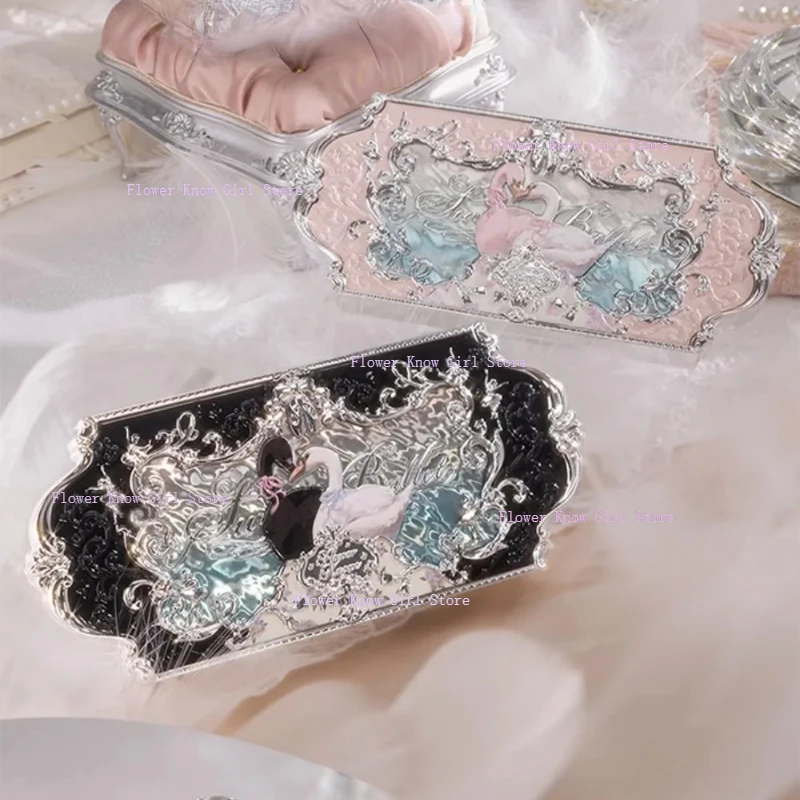 Flower Knows black Swan Ballet Eyeshadow Palette Matte Fine Shimmer Pearl Face Palette 6 Colour Glitter Eye Shadow