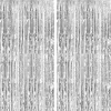 Foil Curtain Backdrop Silver Metallic Tinsel Foil Fringe Curtains for Birthday Wedding Holiday Celebration Party Decorations