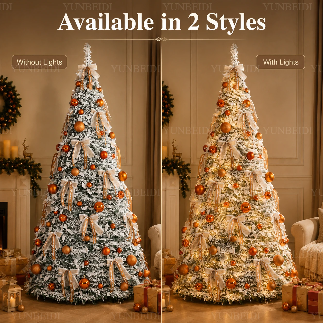 Foldable Christmas Tree with Ornaments LED Lights High-end Integrated Christmas Tree 120cm To 180cm Family Christmas Party Decor - Image 4