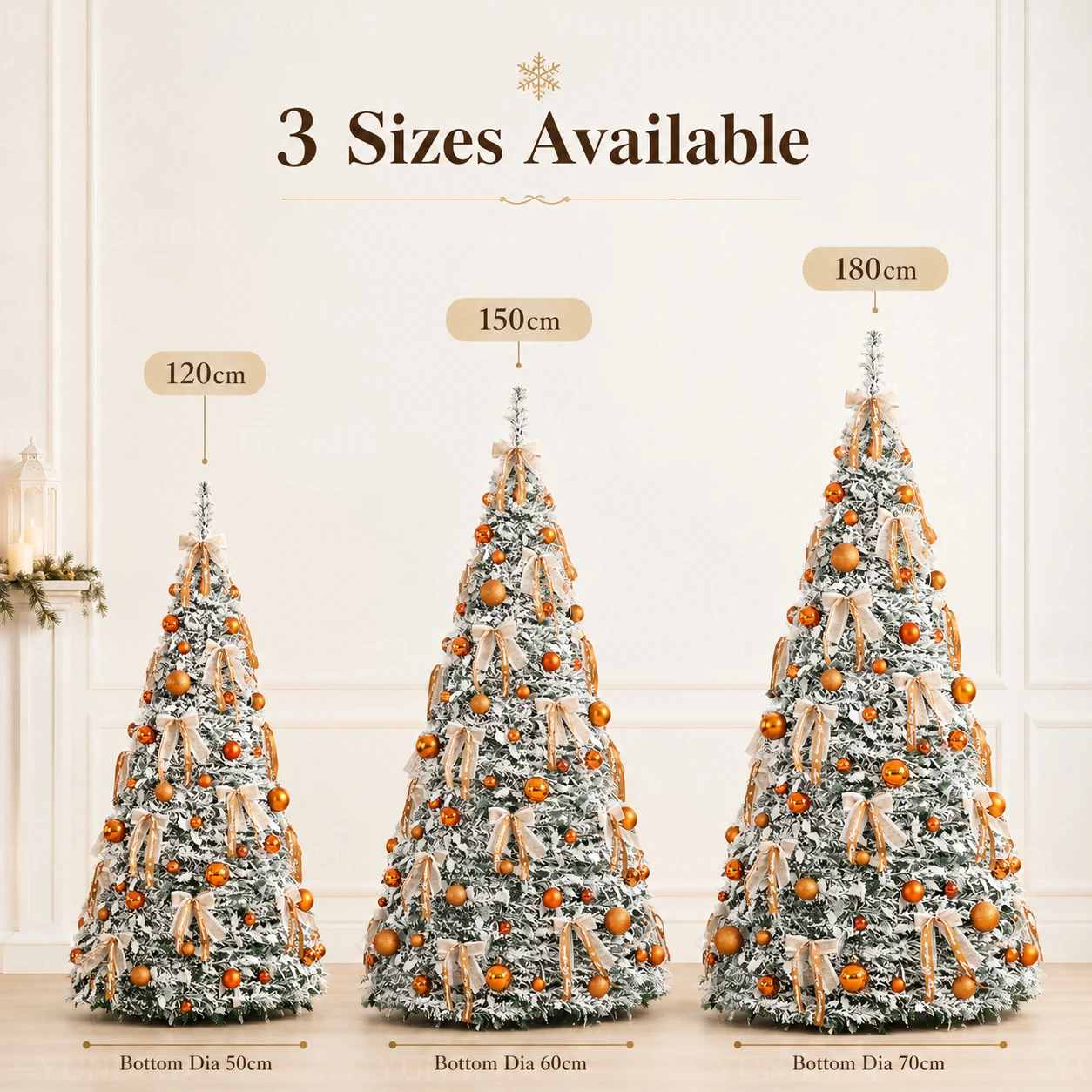 Foldable Christmas Tree with Ornaments LED Lights High-end Integrated Christmas Tree 120cm To 180cm Family Christmas Party Decor - Image 6