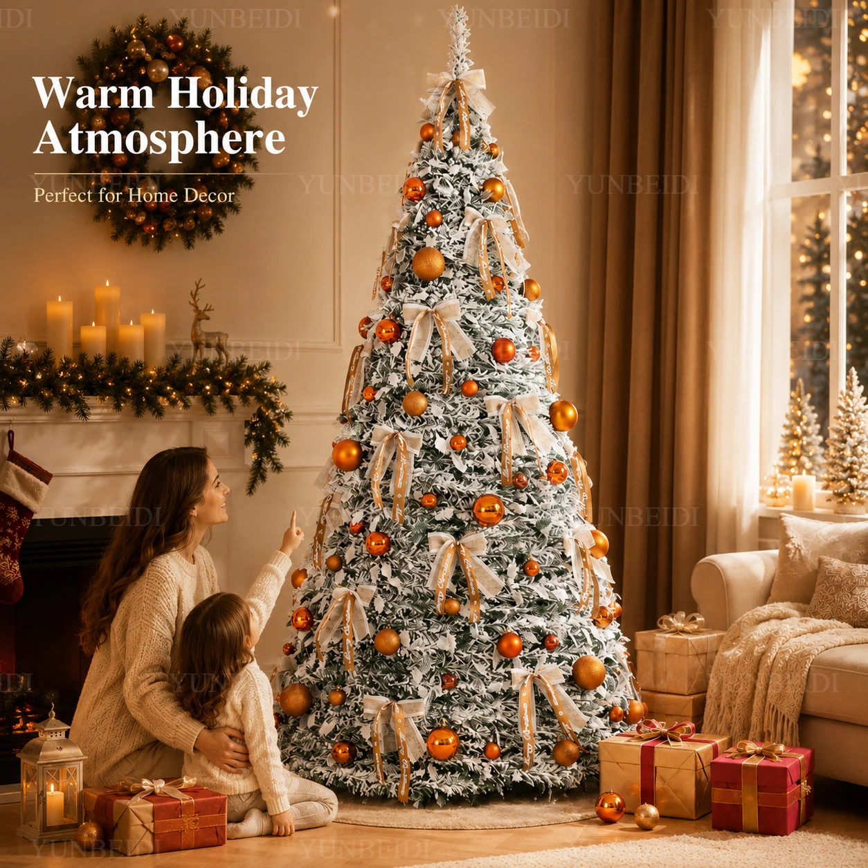 Foldable Christmas Tree with Ornaments LED Lights High-end Integrated Christmas Tree 120cm To 180cm Family Christmas Party Decor - Image 5