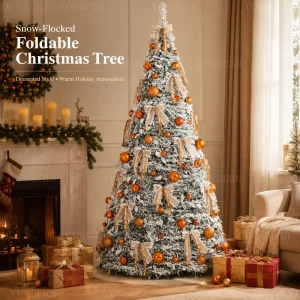 Foldable Christmas Tree with Ornaments LED Lights High-end Integrated Christmas Tree 120cm To 180cm Family Christmas Party Decor