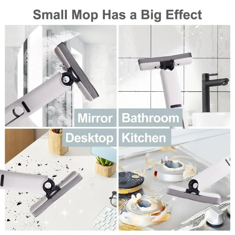 Folding Car Wash Mop Powerful Squeeze Mini Cleaning Mop Self-wringing Mop Floor Washing Desk Window Clean Tools Drained Clean - Image 4
