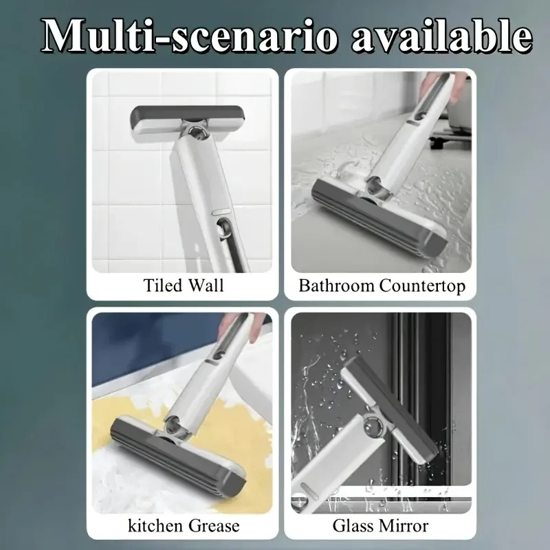Folding Car Wash Mop Powerful Squeeze Mini Cleaning Mop Self-wringing Mop Floor Washing Desk Window Clean Tools Drained Clean - Image 6