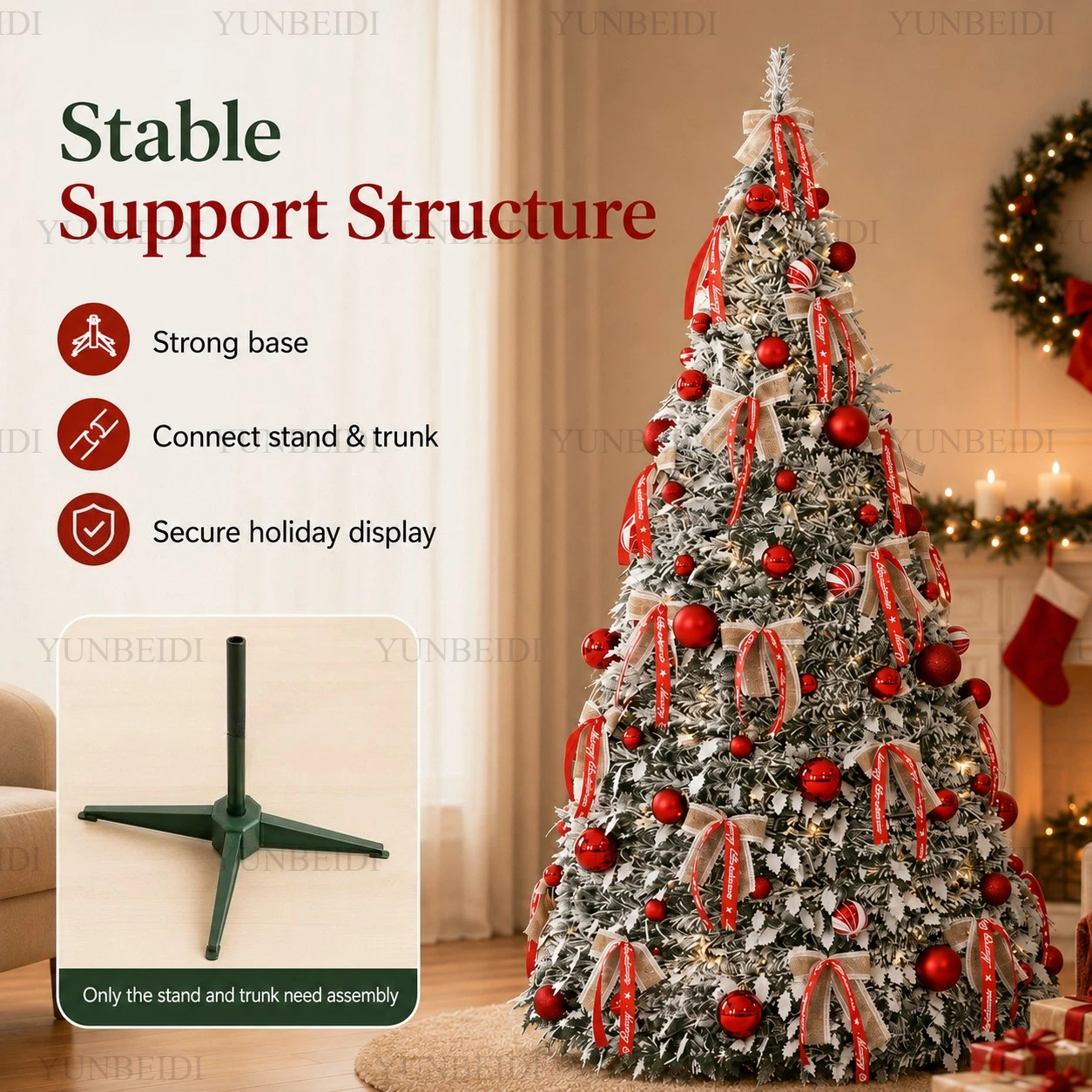 Folding and Retractable Christmas Tree with LED Light Decoration 120CM To 180CM High-end Christmas Tree Home Party Decoration - Image 2