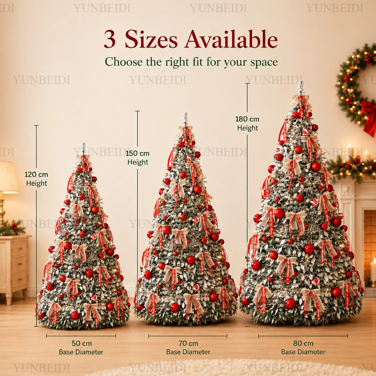 Folding and Retractable Christmas Tree with LED Light Decoration 120CM To 180CM High-end Christmas Tree Home Party Decoration - Image 4
