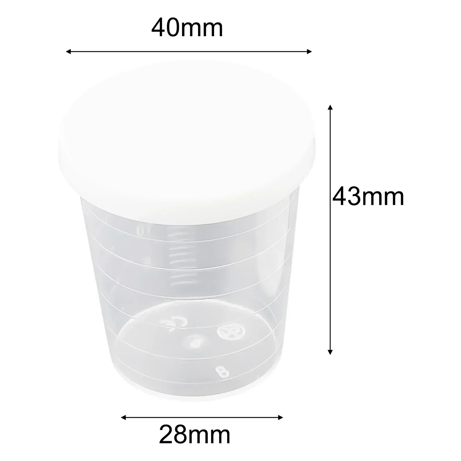 For Baking Beaker Liquid Measure Jug Cup Containe 10Pcs 30ml Medicine Measuring Measure Cups With White Lids Cap Clear Container - Image 2
