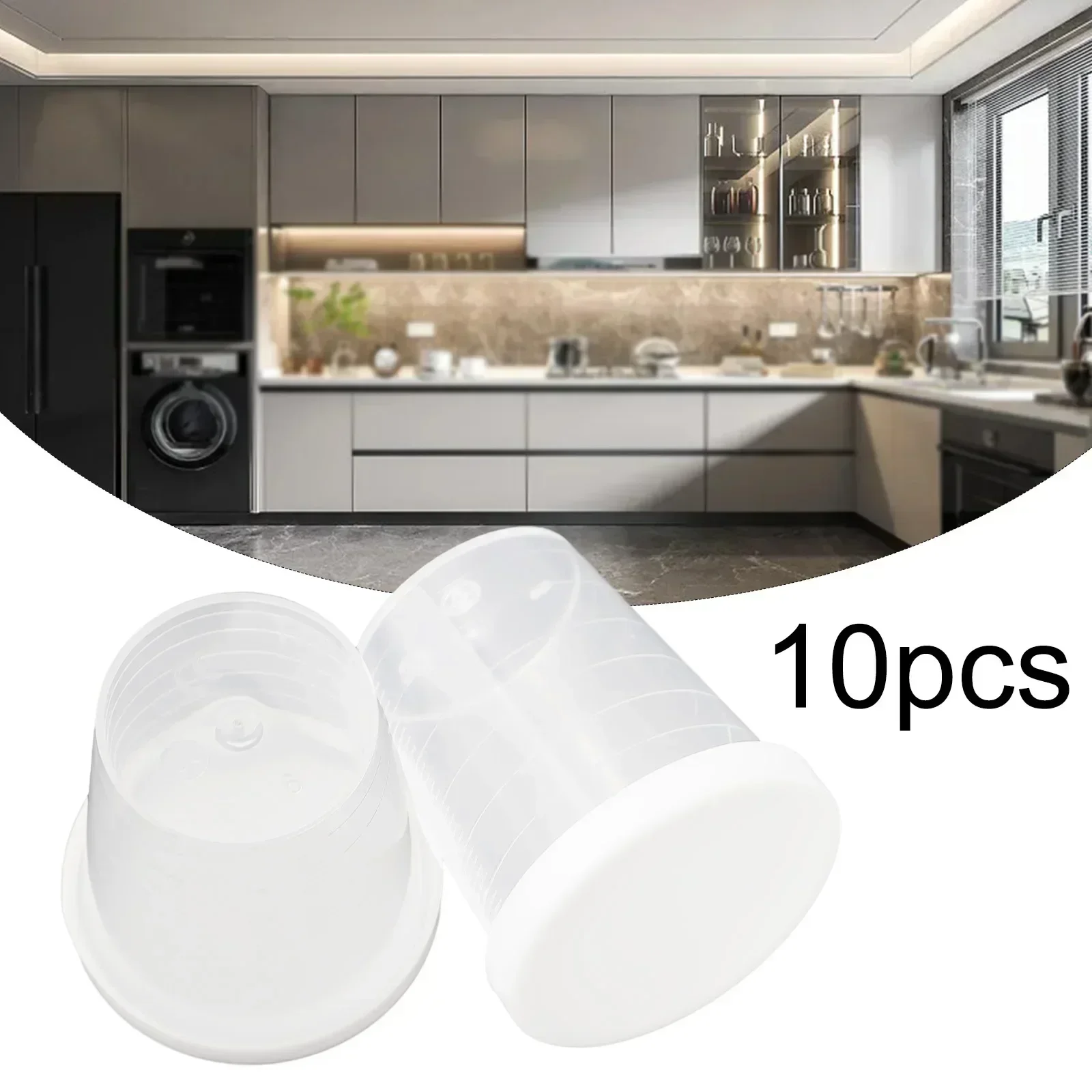 For Baking Beaker Liquid Measure Jug Cup Containe 10Pcs 30ml Medicine Measuring Measure Cups With White Lids Cap Clear Container - Image 3