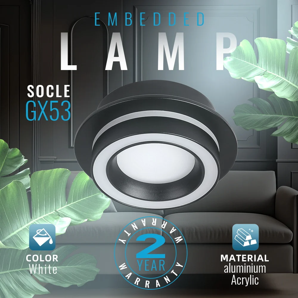 GX53 Ceiling Light LED Recessed Downlight Round Embedded Dimmable Spotlight Replaceable GX53 Bulb Ceiling Lamp for Living Room - Image 2
