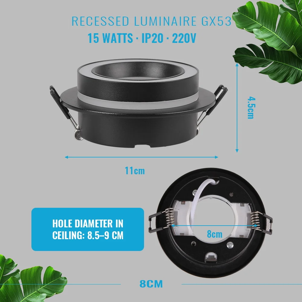 GX53 Ceiling Light LED Recessed Downlight Round Embedded Dimmable Spotlight Replaceable GX53 Bulb Ceiling Lamp for Living Room - Image 4