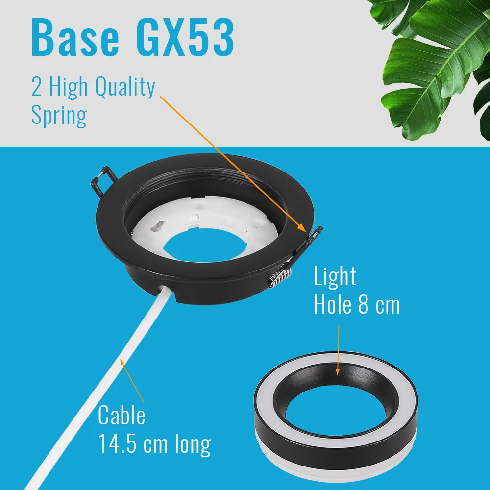 GX53 Ceiling Light LED Recessed Downlight Round Embedded Dimmable Spotlight Replaceable GX53 Bulb Ceiling Lamp for Living Room - Image 5
